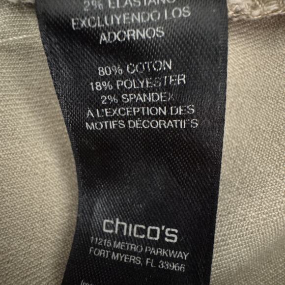 Chicos Womens Size 3 So Slimming Collection Cropped Khaki Pants - Picture 5 of 5